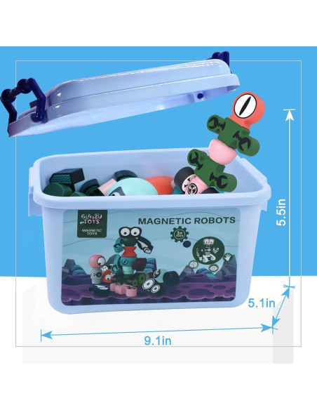 Gifts2U Set de 35 Piezas de Robots Magnéticos para Niños