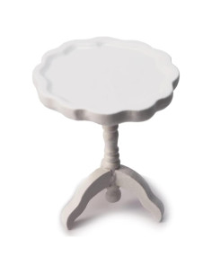 Mesa de extremo miniatura Cutemini blanca 1:12 para muñecas