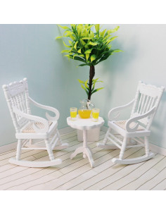 Mesa de extremo miniatura Cutemini blanca 1:12 para muñecas 2