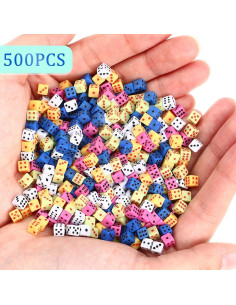 Set de 500 Mini Dados Acrílicos Poen 5mm en Caja Portátil 2