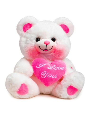 Oso de Peluche HollyHOME 33 cm con Corazón Rosa Te Quiero