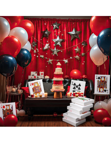 6 Cajas de Decoración de Póker Casino Noveread 27.94x21.59cm