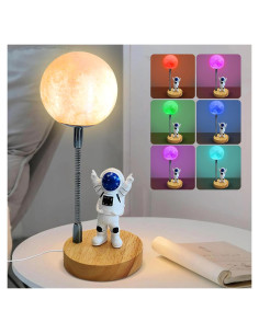 Lámpara de Luna Astronauta JERP 26.4 cm 7 Colores LED