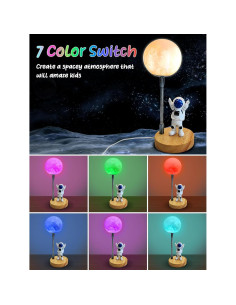 Lámpara de Luna Astronauta JERP 26.4 cm 7 Colores LED 2