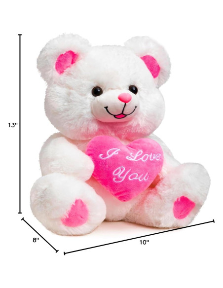 Oso de Peluche HollyHOME 33 cm con Corazón Rosa Te Quiero