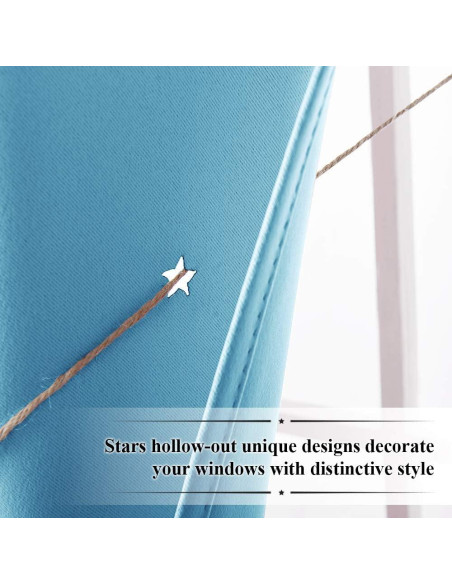 Cortina Opaca NICETOWN Estrellas 132x213 cm Azul Teal