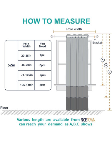 Cortina Opaca NICETOWN Estrellas 132x213 cm Azul Teal