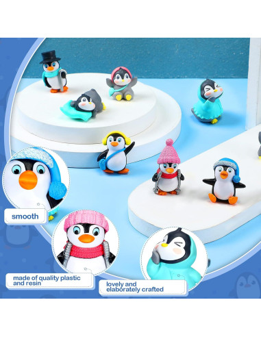 Figuras de Pingüino Macarrie 30 Pcs Adornos de Pastel
