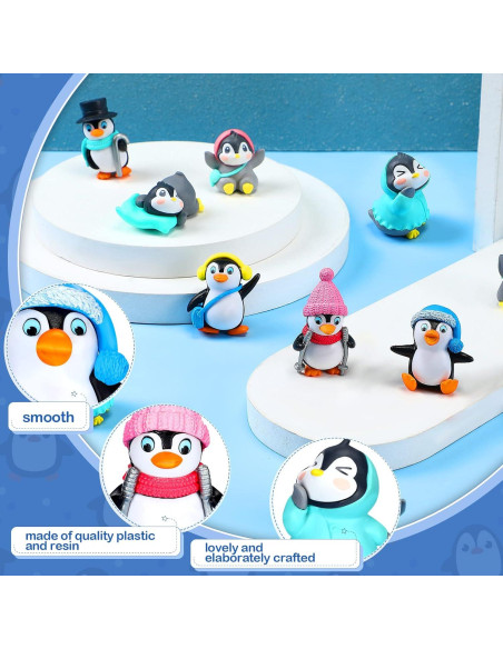 Figuras de Pingüino Macarrie 30 Pcs Adornos de Pastel