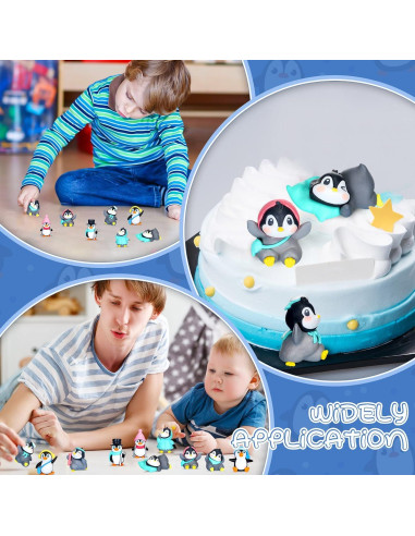 Figuras de Pingüino Macarrie 30 Pcs Adornos de Pastel