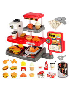 71 Piezas Juguete de Comida Rápida ACROFEK con Caja Registradora
