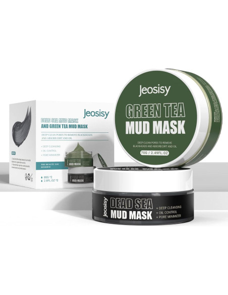 Mascarilla Facial de Barro del Mar Muerto y Té Verde 160g
