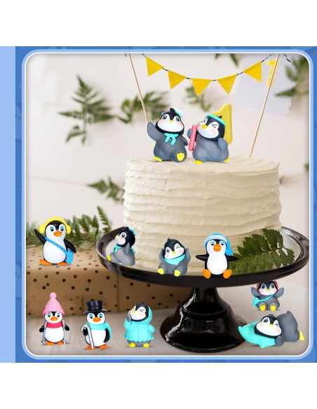 Figuras de Pingüino Macarrie 30 Pcs Adornos de Pastel