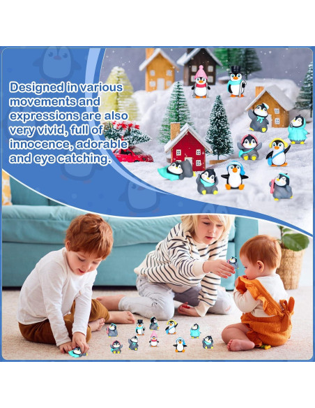 Figuras de Pingüino Macarrie 30 Pcs Adornos de Pastel