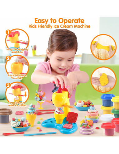 Conjunto de Masa de Color PLAY para Helados 8 Latas 56 g