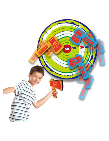Juego de Lanzamiento de Hachas de Espuma Liberty Imports - 4 Hachas y Objetivo 55,88 cm
