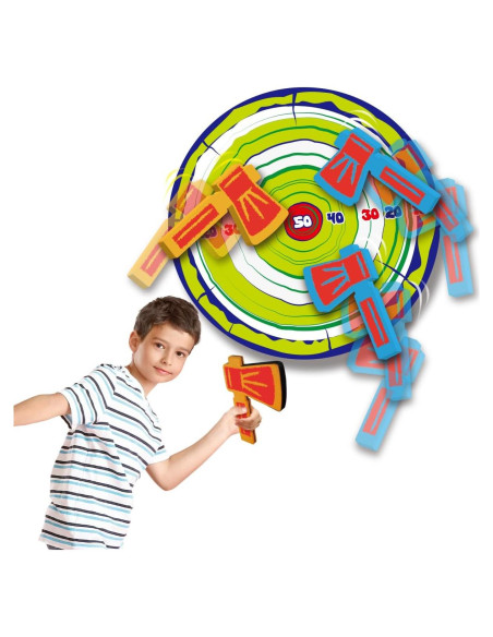 Juego de Lanzamiento de Hachas de Espuma Liberty Imports - 4 Hachas y Objetivo 55,88 cm Juego de Lanzamiento de Hachas de Espuma Liberty Imports - 4 Hachas y Objetivo 55,88 cm