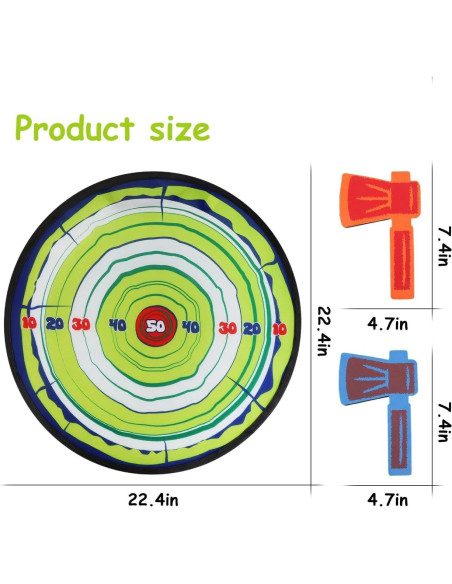 Juego de Lanzamiento de Hachas de Espuma Liberty Imports - 4 Hachas y Objetivo 55,88 cm Juego de Lanzamiento de Hachas de Espuma Liberty Imports - 4 Hachas y Objetivo 55,88 cm