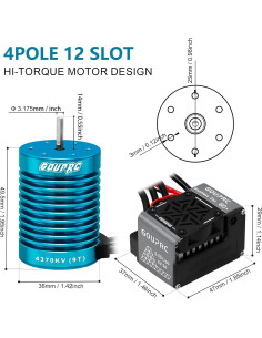 Motor sin escobillas GOUPRC S3650 9T 4370KV 181g para RC 2