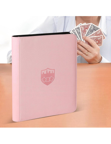 Carpeta de Tarjetas GERMUN 16 Bolsillos Rosa Premium