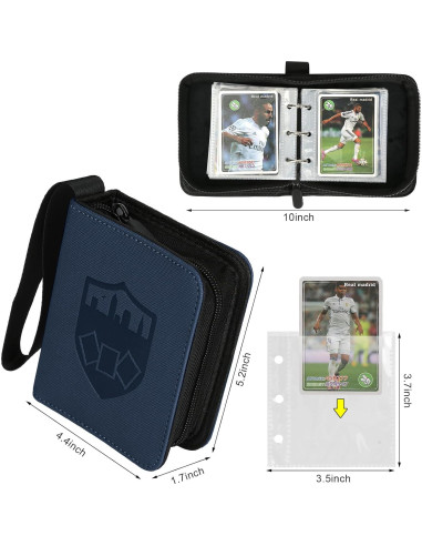 Carpeta de Tarjetas 1 Pocket TRBINDER Azul 80 Bolsillos