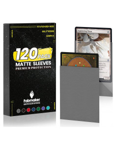 120 Fundas para Cartas Fabmaker 66x91mm Gris Oscuro