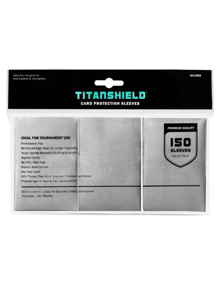 Fundas TitanShield 150 unidades para cartas 66x91mm Fundas TitanShield 150 unidades para cartas 66x91mm