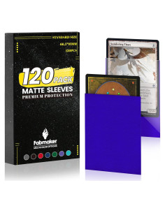120 Fundas para Cartas Fabmaker 66x91mm Azul