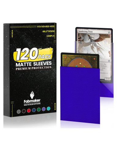 120 Fundas para Cartas Fabmaker 66x91mm Azul