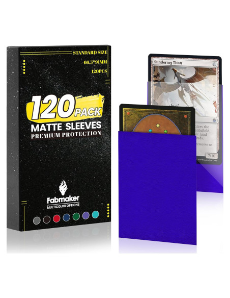 120 Fundas para Cartas Fabmaker 66x91mm Azul