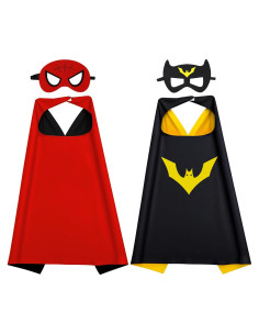 Capas de Superhéroe Satén para Niños 69.85 cm Rojo y Negro
