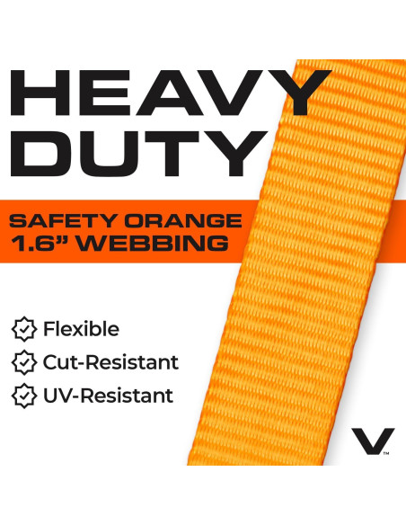 Correas de Amarre VULCAN 1.6" x 2-Pack 726kg Naranja
