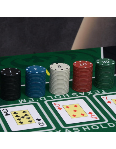 Juego de Fichas de Póker SODFAS 100PCS con Bolsa Profesional