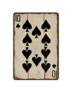 Cartel de Metal Vintage Póker TREEPERI 30x20 cm Decoración