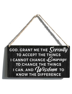 Cartel de Madera Oración de Serenidad Qious 30x15 cm