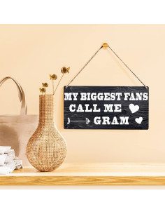 Cartel de Madera Qious Mis Más Grandes Fans 30x15 cm 2