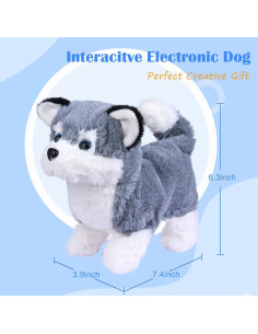 Juguete Interactivo de Peluche WorWoder Perro Alaska 24.9x16x21.8cm 2