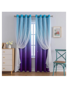 Cortina Blackout Anytime 1 Panel 132x183 cm Azul Púrpura