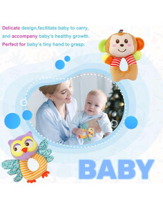 Sonajeros de Calcetines para Bebés Taoyi 2 Piezas Animales 2