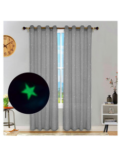 Cortinas Transparentes Eimilaly 2 Paneles 160 cm Estrellas