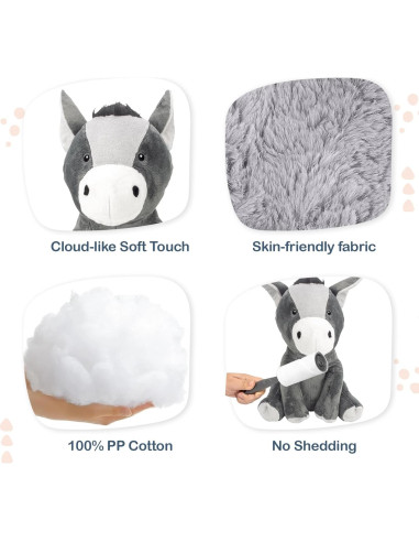Burro de Peluche Homily 50 cm Juguete para Niños y Adultos