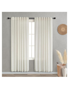Cortinas KOUFALL 2 Paneles 52x198 cm Lino Transparente Crema