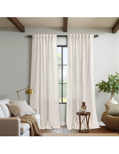 Cortinas KOUFALL 2 Paneles 52x198 cm Lino Transparente Crema 2