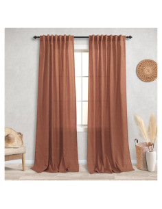 Cortinas KOUFALL Terracota 2 Paneles 52x213 cm Lino