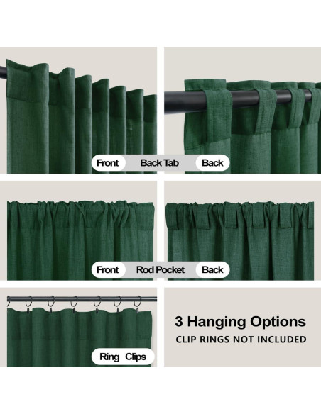 Cortinas Sheer KOUFALL Verde Oscuro 90x115 cm con Tablero Cortinas Sheer KOUFALL Verde Oscuro 90x115 cm con Tablero