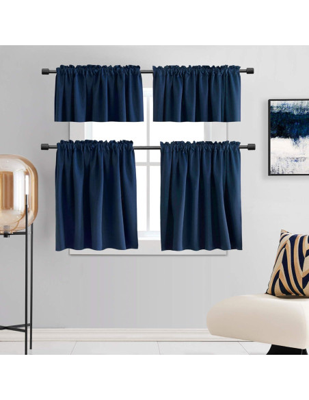 Cortinas Opacas DONREN Azul Marino 2 Paneles 75x75 cm Cortinas Opacas DONREN Azul Marino 2 Paneles 75x75 cm