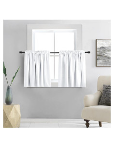 Cortinas Opacas DONREN 2 Paneles 52x36 cm Blanco Puro
