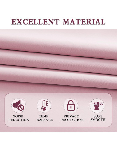 Cortinas Cortas Rosadas DONREN 2 Paneles Opacas 42x76cm