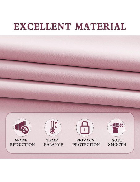 Cortinas Cortas Rosadas DONREN 2 Paneles Opacas 42x76cm