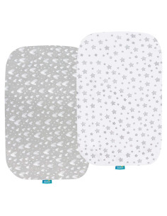 Sábanas para cuna Biloban 2 paquetes algodón gris suave